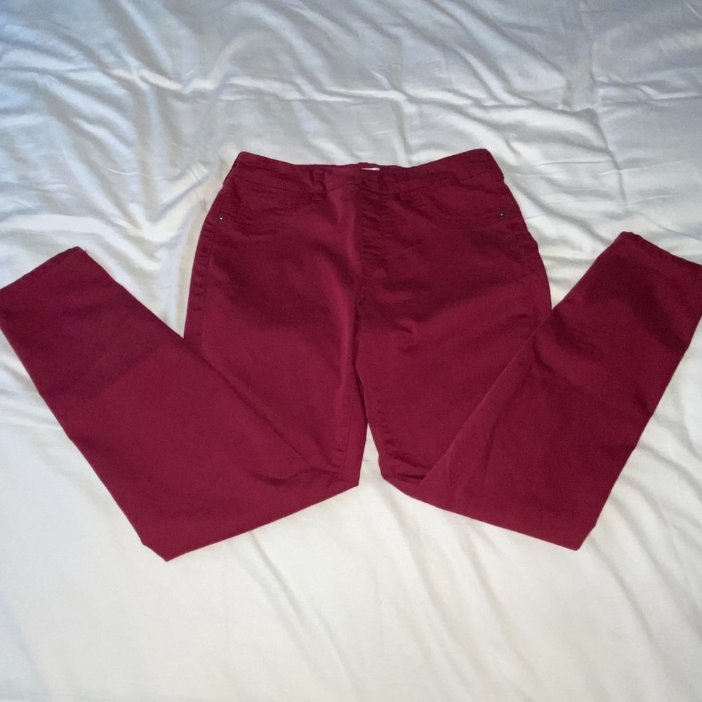 Ricki's Raspberry Red Color Skinny pants size 4 - Picture 2 of 6